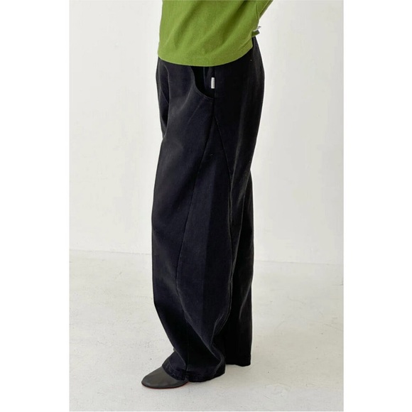 Le Bon Shoppe ARC Pants Barrel Wide Leg 100% cotton pull on Black Canvas Large - Picture 5 of 14